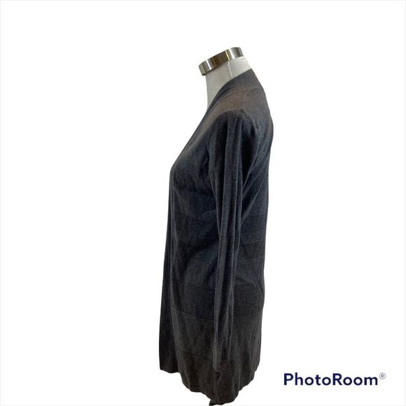 August Silk Grey Open Front Cardigan Sweater Size Small - Picture 3 of 11